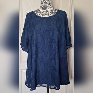 Elegant Navy Blue Women's Top